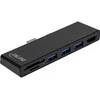 „InLine MultiHub“, „Surface Pro 4/5/6“, 3 prievadų USB 3.2 tipo A lizdas HDMI 4K, kortelių skaitytuvas, juodas