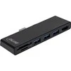 „InLine MultiHub“, „Surface Pro 4/5/6“, 3 prievadų USB 3.2 tipo A lizdas HDMI 4K, kortelių skaitytuvas, juodas