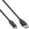 USB kabelis InLine USB-A - USB-C 3 m Juodas (35733)