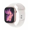 Išmanusis laikrodis Apple „Watch Series 11 GPS“, 46 mm, rožinio aukso spalvos aliuminio korpusas su šviesiai melsvu sportiniu dirželiu – S/M