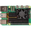 Joy It Raspberry Pi -jäähdytyssiili tuulettimella, Raspberry Pi 5 B, musta