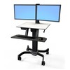 Laikiklis Ergotron ERGOTRON WorkFit-C Steh-Sitz-Arbeitsplatz Dual HD Fahrwagen bis 61cm 24Zoll Displays 14,7kg.Anhebung bis 63cm VESA 75x75 100x100mm