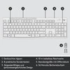 Tyli belaidė Klaviatūra su pele Logitech MK295, DE išdėstymas, Balta