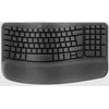 Logitech Wave Keys, juodas - belaidė ergonomiška klaviatūra su paminkštintu delno apdangalu