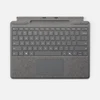 Microsoft Surface Pro 8/9/X 13" dėklas su klaviatūra ir rašikliu, vokiečių k. (QWERTZ) išdėstymas, platinos spalvos