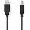 Nedis 2m USB 2.0 kabelis, juodas [A tipo kištukas -> B tipo kištukas]