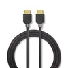 Nedis HDMI™ kabelis | HDMI™ jungtis | HDMI™ jungtis | 8K@60Hz | eARC | Paauksuotas | 2,00m | PVC | Antracitas | Pakuotė su peržiūros langeliu