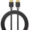 Nedis High Speed HDMI ™ Kabelis mit Ethernet | HDMI™ Stecker | 4K@60Hz | ARC | 18 Gbps | 1.00 m | rund | PVC | Anthrazit | Verpackung mit Sichtfenster
