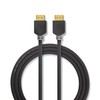 Nedis High Speed HDMI ™ Kabelis mit Ethernet | HDMI™ Stecker | 4K@60Hz | ARC | 18 Gbps | 1.00 m | rund | PVC | Anthrazit | Verpackung mit Sichtfenster