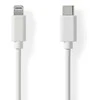 Nedis Lightning Kabelis- USB 2.0 | Apple Lightning 8-Pin | USB-C™ Stecker | 480 Mbps | Vernickelt | 1.00 m | Rund | PVC | Weiss | Label