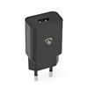 Nedis Netzladegerät 12 W 1x 2.4 A A - Anzahl der Ausgänge: 1x USB-A, Kein Kabelis im Lieferumfang enthalten, Single Voltage Output, juodas
