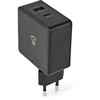 Nedis Netzladegerät 57 W Schnellladefunktion 2.25 A 2.4 - Anzahl der Ausgänge: 2, USB-A, USB-C™, Kein Kabelis im Lieferumfang enthalten, Automatische S
