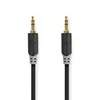 Nedis stereo garso kabelis | 3,5 mm kištukas | 3,5 mm kištukas | Paauksuotas | 1,00 m | apvalus | Antracitas | Pakuotė su peržiūros langeliu