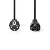 Nedis Stromkabel | Schutzkontaktstecker | IEC-320-C5 - Gerade | Gerade | Vernickelt | 2.00 m | Rund | PVC | Juodas | Label