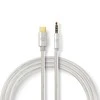 Nedis USB adapteris | USB 2.0 | USB-C™ jungtis | 3,5 mm kištukas | 1,00 m | apvalus | Paauksuotas | Pintas / nailonas | Aliuminis | Pakuotė su langu