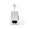 Nedis USB adapteris USB 3.2 Gen 1 USB-C™ vyriškas – RJ45 moteriškas, 1 Gbps, 0,20 m, apvalus, paauksuotas, pintas / nailonas, sidabras