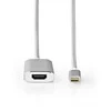 Nedis USB adapteris | USB 3.2 Gen 1 | USB-C™ jungtis | HDMI™ | energijos tiekimas | 2,00m | apvalus | Paauksuotas | Pintas / nailonas | sidabras | pakavimas su