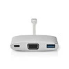 Nedis USB adapteris | USB3.1 | USB-C™ jungtis | USB-A lizdas / USB-C™ lizdas / VGA lizdas | 5 Gbps | 0,20 m | apvalus | Paauksuotas | Pintas / nailonas | S