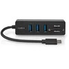 HUB USB Nedis CCGB64250BK01 doko stotelė Przewodowa USB Type-C Juodas