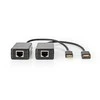 Nedis USB ilgintuvas | USB1.1 | 1x RJ45 moteriška | 1x USB-A lizdas | 1x USB-A kištukas | 1x RJ45 moteriška | 50 metrų | 12Mbps | paauksuotas | apvalus | PVC | juodas