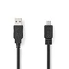 Nedis USB-Kabelis USB 2.0 | USB-A Stecker | USB Micro-B Stecker | 480 Mbps | Vernickelt | 3.00 m | rund | PVC | Juodas | Box