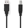 NEDIS USB-Kabelis | USB 2.0 | 2.00 m | USB-A Stecker | USB-B Stecker | 480 Mbps | Vernickelt | rund | PVC | Juodas | Box