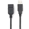 Nedis USB-Kabelis | USB 2.0 | USB-A Stecker | USB-A Buchse - 480 Mbps | Vernickelt | 2.00 m | Rund | PVC | Juodas | Box