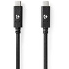 Nedis USB-Kabelis | USB 3.2 Gen 2 | USB-C™ Stecker |USB-C™ Stecker - 100 W | 4K@60Hz | 10 Gbps | Vernickelt | 1.00 m | Rund | PVC | Juodas | Box