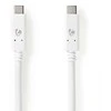 Nedis USB-Kabelis | USB 3.2 Gen 2 | USB-C™ Stecker |USB-C™ Stecker - 100 W | 4K@60Hz | 10 Gbps | Vernickelt | 1.00 m | Rund | PVC | Weiss| Box