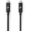 Nedis USB-Kabelis | USB 3.2 Gen 2 | USB-C™ Stecker |USB-C™ Stecker - 100 W | 4K@60Hz | 10 Gbps | Vernickelt | 1.00 m | Rund | PVC | Juodas | Box