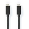 Nedis USB-Kabelis | USB 3.2 Gen 2x2 | USB-C™ Stecker - USB-C™ Stecker | 100 W | 4K@60Hz | 20 Gbps | Vernickelt | 2.00 m | Rund | PVC | Juodas | Box