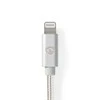 Nedis USB laidas | USB 2.0 | Apple Lightning 8 pin | USB-A vyrelis | 480Mbps | Paauksuotas | 1,00 m | apvalus | Pintas / nailonas | Aliuminis | Pakuotė