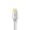 Nedis USB laidas | USB 2.0 | Apple Lightning 8 pin | USB-C™ jungtis | 480Mbps | Paauksuotas | 2,00m | apvalus | Pintas / nailonas | Aliuminis | pakavimas