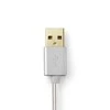 Nedis USB laidas | USB 2.0 | Apple Lightning 8 pin | USB-A vyrelis | 480Mbps | Paauksuotas | 3,00m | apvalus | Pintas / nailonas | Aliuminis | Pakuotė