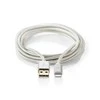Nedis USB laidas | USB 2.0 | Apple Lightning 8 pin | USB-A vyrelis | 480Mbps | Paauksuotas | 1,00 m | apvalus | Pintas / nailonas | Aliuminis | Pakuotė