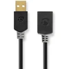 Nedis USB laidas | USB 2.0 | USB-A vyrelis | USB-A lizdas | 480Mbps | Paauksuotas | 2,00m | apvalus | PVC | Antracitas | Pakuotė su peržiūros langeliu