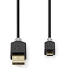 Nedis USB laidas | USB 2.0 | USB-A vyrelis | USB Micro-B jungtis | 480Mbps | Paauksuotas | 2,00m | apvalus | PVC | Antracitas | Pakuotė su peržiūros langeliu