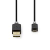 Nedis USB laidas | USB 2.0 | USB-A vyrelis | USB Micro-B jungtis | 480Mbps | Paauksuotas | 1,00 m | apvalus | PVC | Antracitas | Pakuotė su peržiūros langeliu
