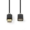 Nedis USB laidas | USB 2.0 | USB-A vyrelis | USB-A lizdas | 480Mbps | Paauksuotas | 2,00m | apvalus | PVC | Antracitas | Pakuotė su peržiūros langeliu