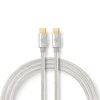 Nedis USB laidas | USB 3.2 Gen 1 | USB-C™ jungtis | USB-C™ jungtis | 4K@60Hz | 5 Gbps | Nikeliuotas | 1,00 m | apvalus | PVC | Antracitas | Pakuotė su S