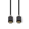 Nedis USB laidas | USB 3.2 Gen 1 | USB-C™ jungtis | USB-C™ jungtis | 4K@60Hz | 5 Gbps | Nikeliuotas | 1,00 m | apvalus | PVC | Antracitas | Pakuotė su S