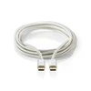 Nedis USB laidas | USB 3.2 Gen 1 | USB-C™ jungtis | USB-C™ | 4K@60Hz | 5 Gbps | Paauksuotas | 2,00m | apvalus | Pintas / nailonas | Aliuminis | Pakuotė
