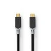 Nedis USB laidas | USB 3.2 Gen 2x2 | USB-C™ kištukas | USB-C™ kištukas | 4K@60Hz | 20 Gbps | Paauksuotas | 2,00 m | apvalus | PVC | Sidabrinis | Pakuotė su Si