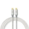 Nedis USB laidas | USB 3.2 Gen 2x2 | USB-C™ jungtis | 4K@60Hz | 20 Gbps | Paauksuotas | 2,00m | apvalus | Pintas / nailonas | sidabras | Pakuotė su tavimi