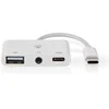 Nedis USB HUB CCGB64790WT01 doko stotelė Laidinis USB 2.0 Type-C Baltas
