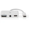Nedis USB HUB CCGB64790WT01 doko stotelė Laidinis USB 2.0 Type-C Baltas