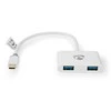 NEDIS USB Multi-Port-Adapteris - USB 3.1 Gen1 | USB-C™ Stecker 2x USB-A | 1000 Mbps | 0.20 m | Rund | Vergoldet