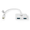 NEDIS USB Multi-Port-Adapteris - USB 3.1 Gen1 | USB-C™ Stecker 2x USB-A | 1000 Mbps | 0.20 m | Rund | Vergoldet