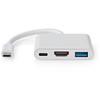 Nedis USB HUB CCGB64770WT01 doko stotelė Laidinis USB Type-C Baltas