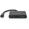 HUB USB Nedis CCGB64770BK01 doko stotelė Przewodowa USB 3.2 Gen 1 (3.1 Gen 1) Type-C Juodas